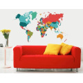 Coloré Carte Du Monde Stickers Muraux Peel and Stick Stickers Muraux Amovibles DIY Art Décor Murale Vinyle Maison Enfants Room Office Decal